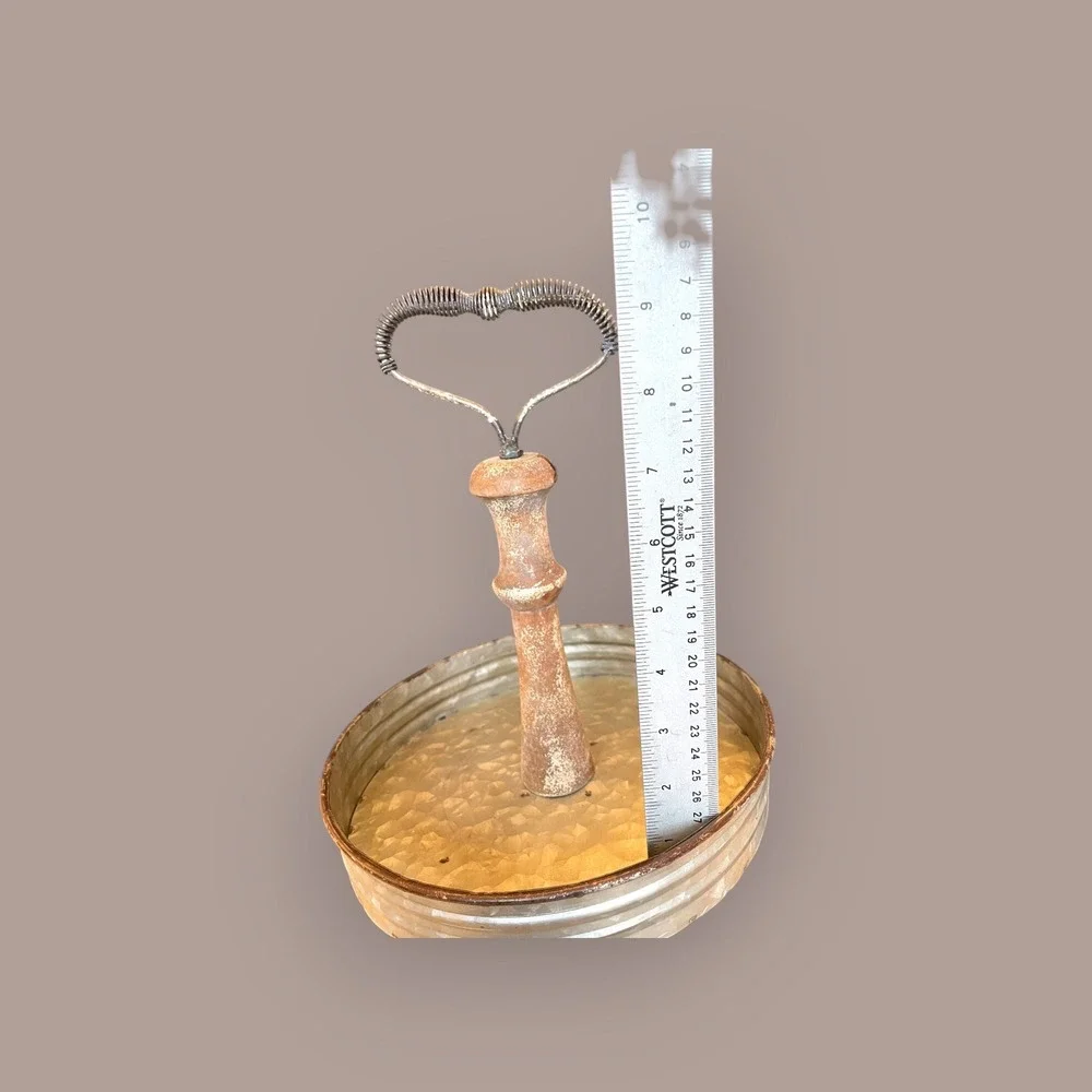 2-Tier‎ Serving Stand Home OS Silver Excellent Farmhouse Galvanized Metal